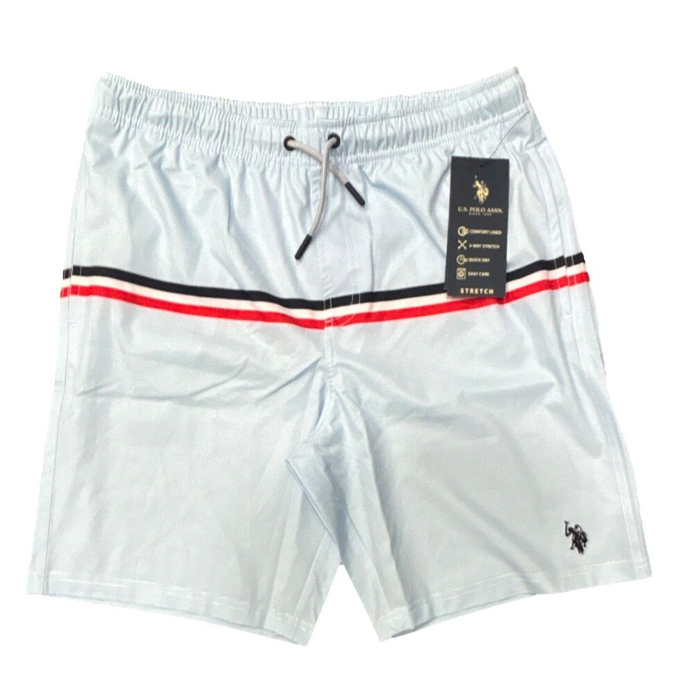 U.S. Polo Assn. Stripe Volley Boy Swim Short XXL Size 18 Quick Dry UPF 50
